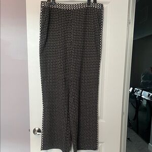 Chic Black and White Patterned Women's Pants